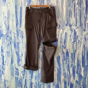 Prana Grey Convertible Capri Shorts Hiking Pant WM 2